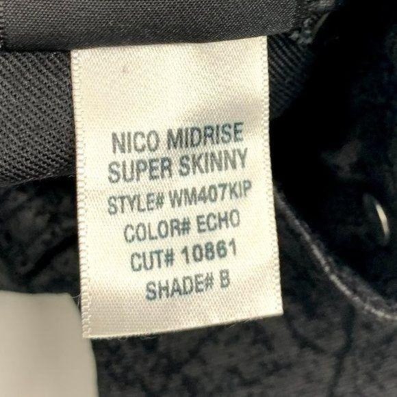 Hudson Nico Mid Rise Skinny Black Cracked Jean - Picture 9 of 10